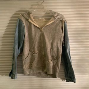 Grey and Light Blue Denim Jacket